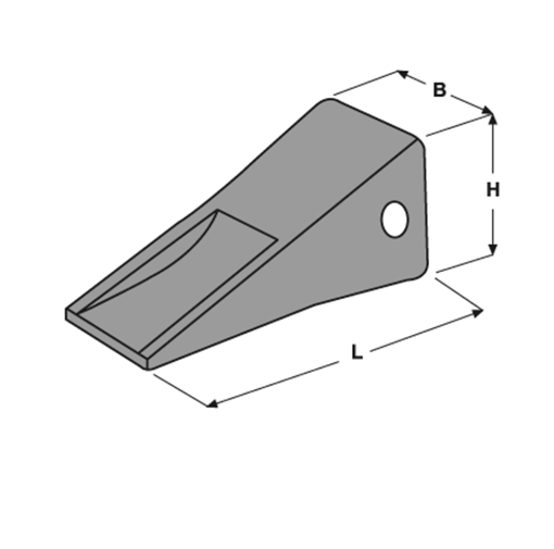 Immagine di PUNTA E 350 (1U3202) L=148 B=55 H=63 K=40  1U3202