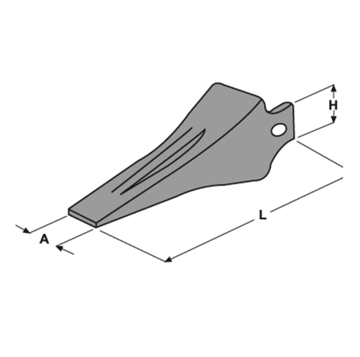 Immagine di PUNTA E 456 (25 R-12) L=310 A=52 H=48