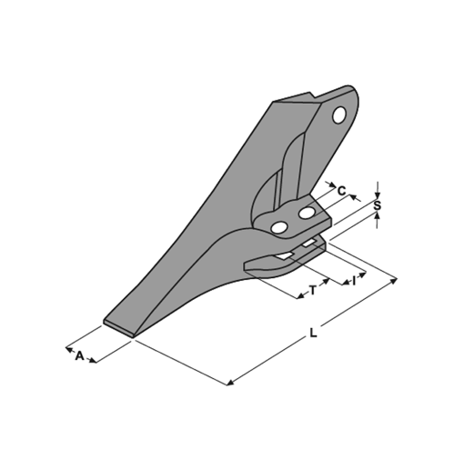 Immagine di DENTE A FORCELLA E 25L I=44.5 T=51 S=22 F=20.5 (E 622)